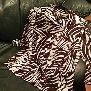 Zenergy by Chico's Snap front Zebraprint jacket
